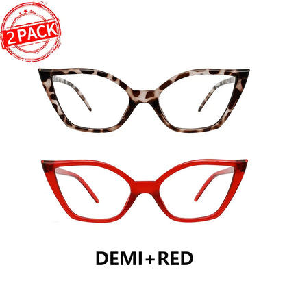 Reading Glasses for Women Oversized Prescription Magnifying Eyeglasses Frames Cat Eye Decorative Eyewear Trendy Retro MAREAZZURO