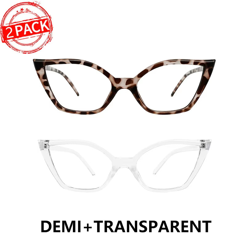 Reading Glasses for Women Oversized Prescription Magnifying Eyeglasses Frames Cat Eye Decorative Eyewear Trendy Retro MAREAZZURO