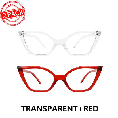 Reading Glasses for Women Oversized Prescription Magnifying Eyeglasses Frames Cat Eye Decorative Eyewear Trendy Retro MAREAZZURO