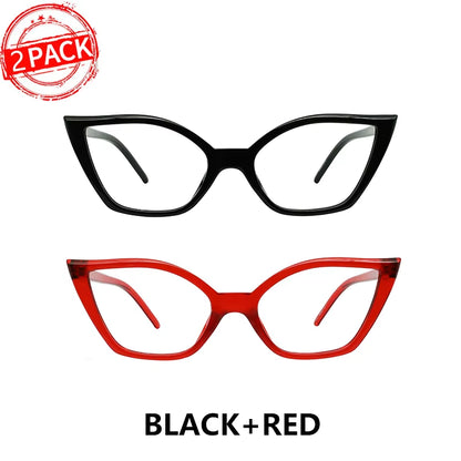 Reading Glasses for Women Oversized Prescription Magnifying Eyeglasses Frames Cat Eye Decorative Eyewear Trendy Retro MAREAZZURO