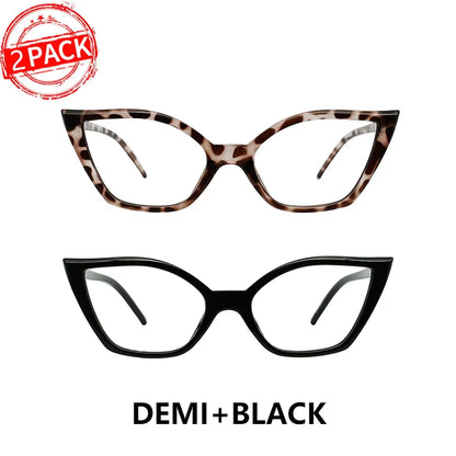 Reading Glasses for Women Oversized Prescription Magnifying Eyeglasses Frames Cat Eye Decorative Eyewear Trendy Retro MAREAZZURO